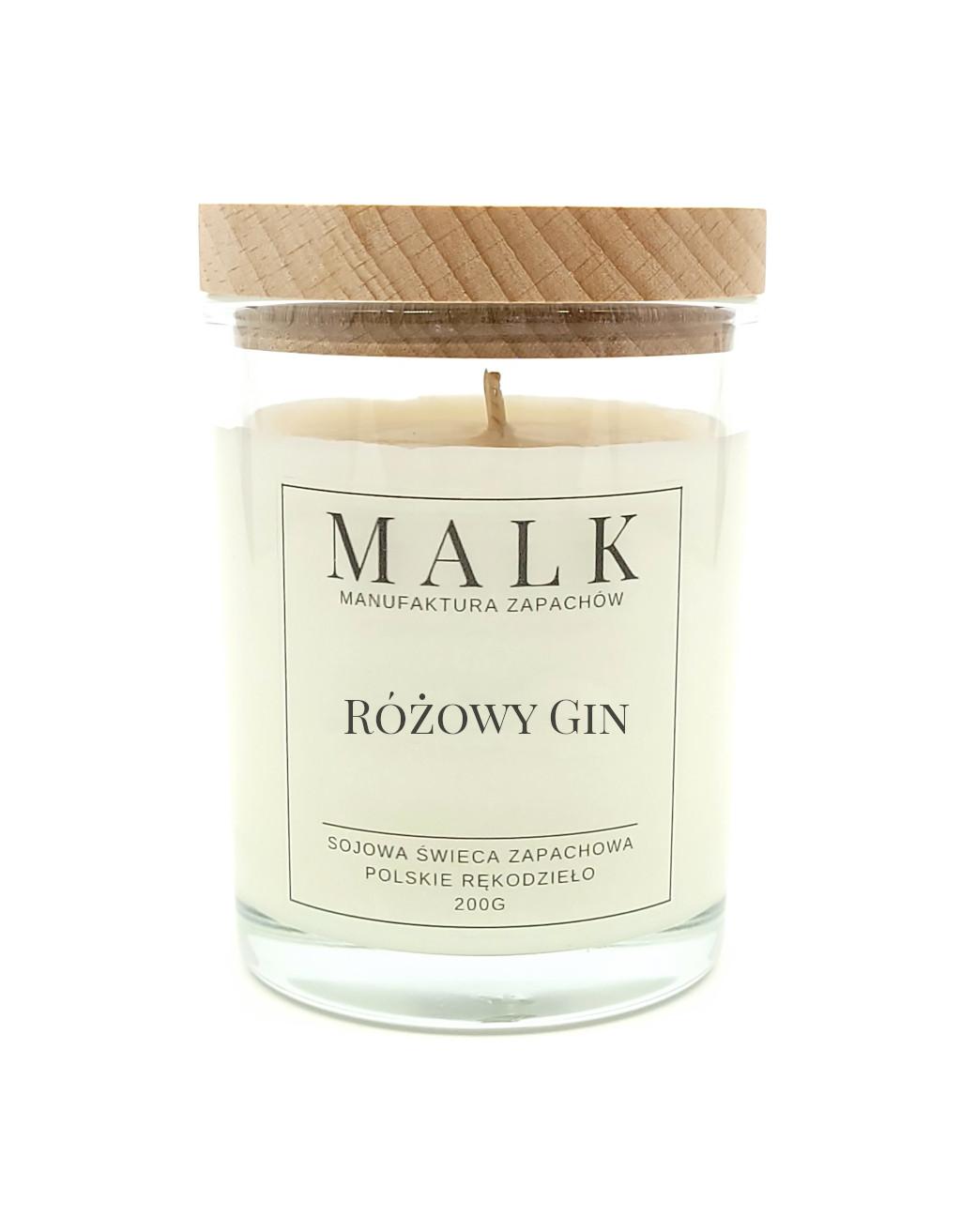 Świeca sojowa - Różowy Gin - MALK Manufaktura zapachów